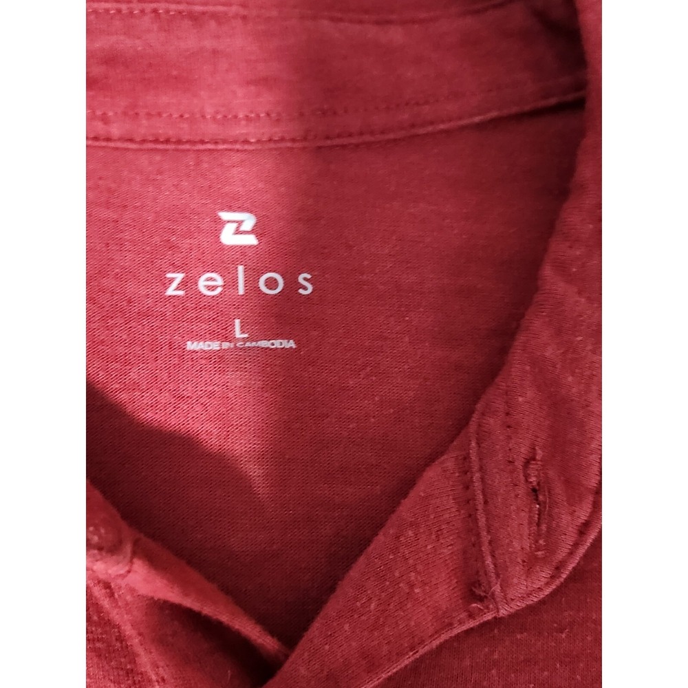 Zelos Flex Red Polo Golf Athletic Breathable Shirt Size Large Mens - Picture 3 of 4